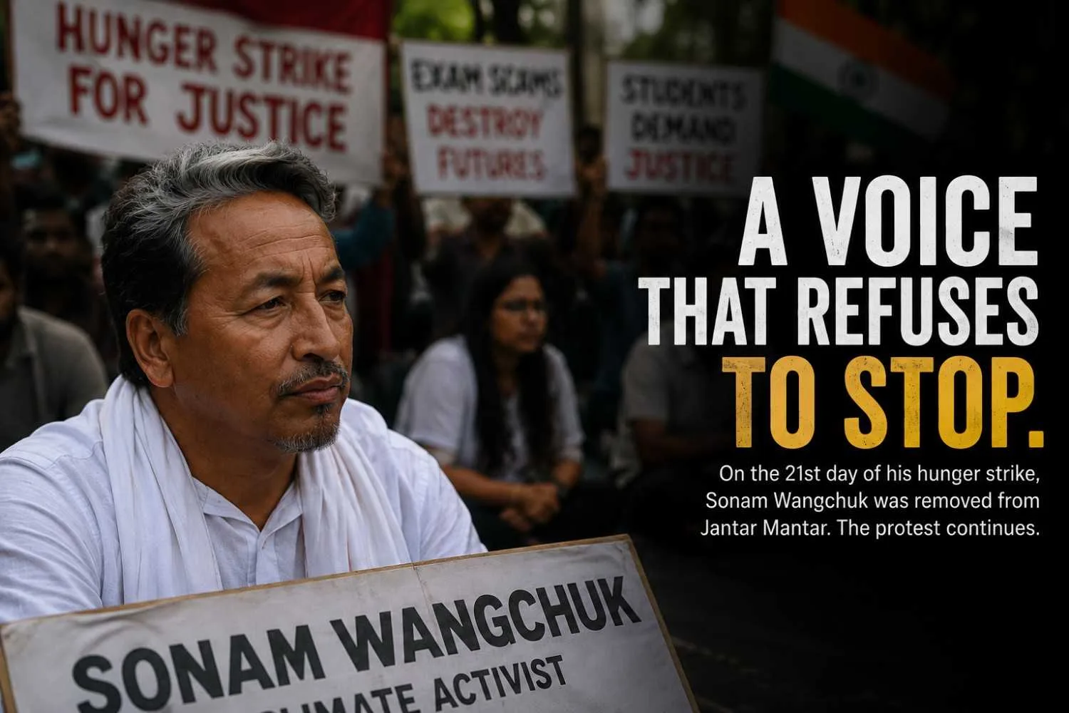 Sonam Wangchuk Removed from Jantar Mantar Protest, Shifted to Hospital on 21st Day of Fast